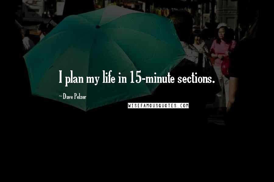 Dave Pelzer Quotes: I plan my life in 15-minute sections.
