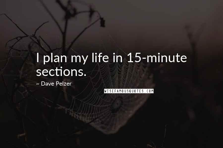 Dave Pelzer Quotes: I plan my life in 15-minute sections.