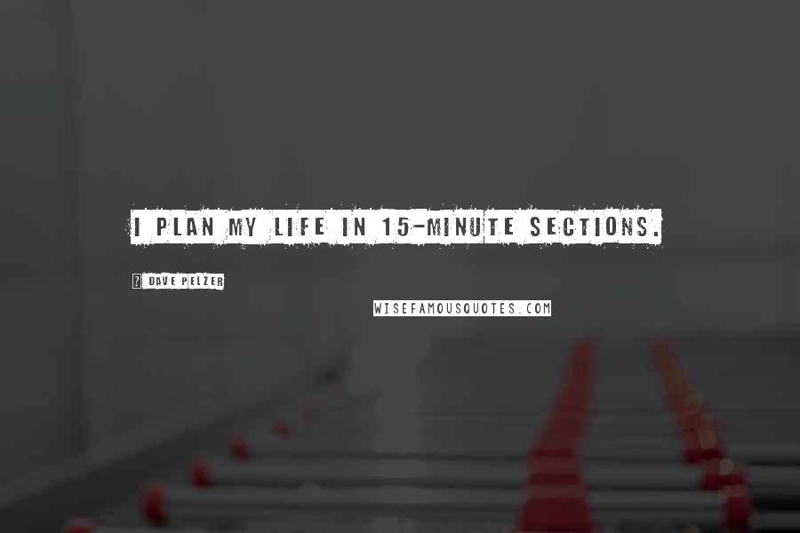 Dave Pelzer Quotes: I plan my life in 15-minute sections.