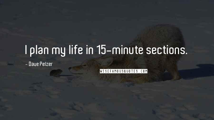Dave Pelzer Quotes: I plan my life in 15-minute sections.