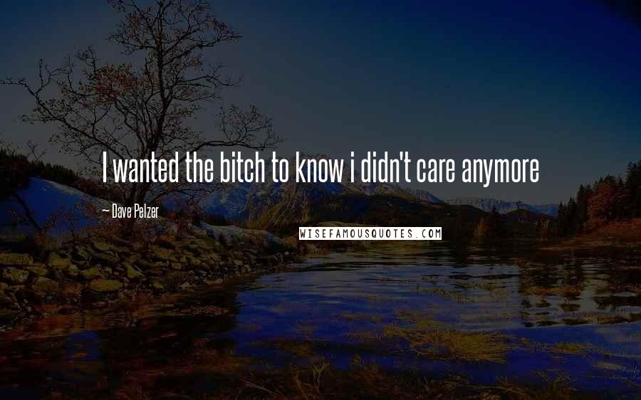 Dave Pelzer Quotes: I wanted the bitch to know i didn't care anymore