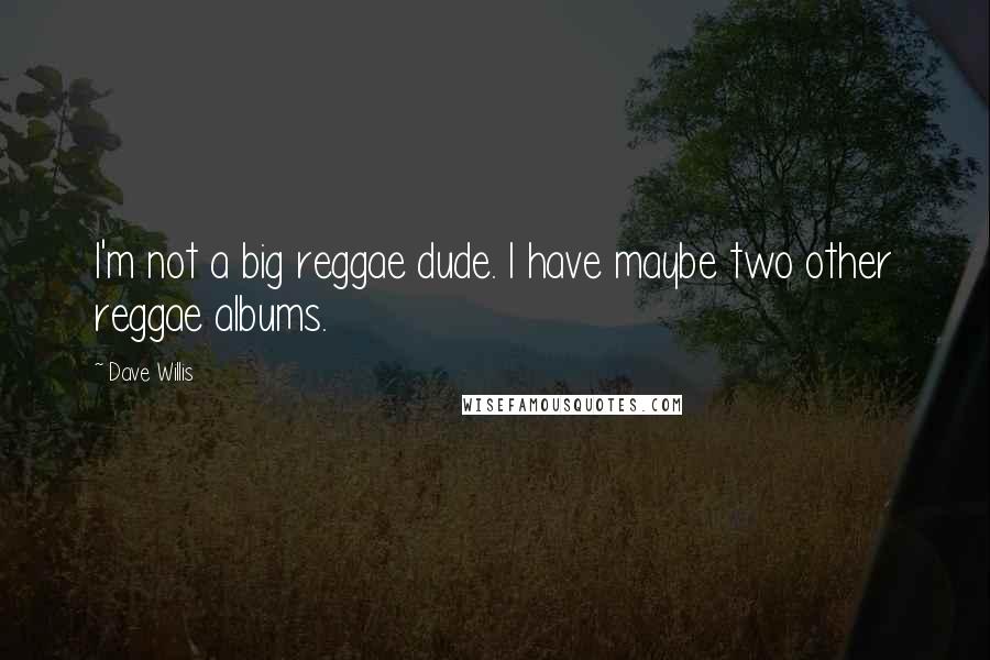 Dave Willis Quotes: I'm not a big reggae dude. I have maybe two other reggae albums.