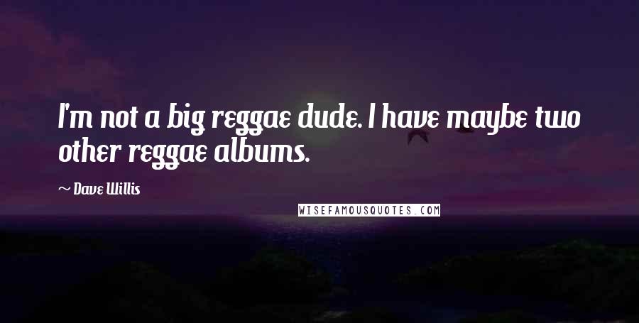 Dave Willis Quotes: I'm not a big reggae dude. I have maybe two other reggae albums.