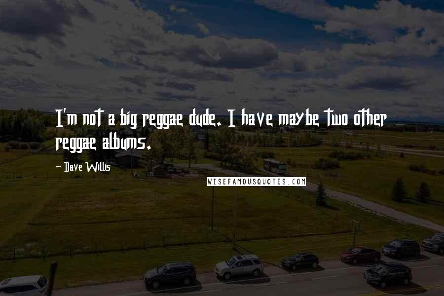 Dave Willis Quotes: I'm not a big reggae dude. I have maybe two other reggae albums.