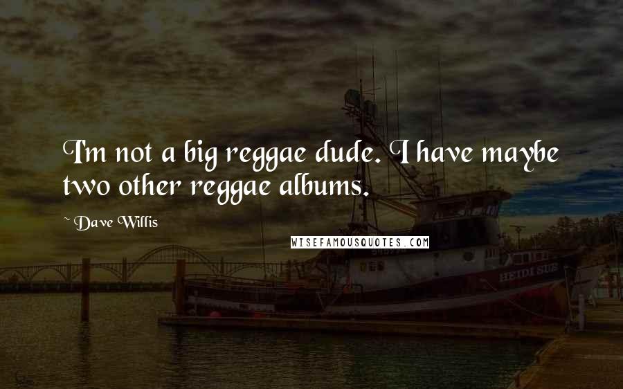 Dave Willis Quotes: I'm not a big reggae dude. I have maybe two other reggae albums.