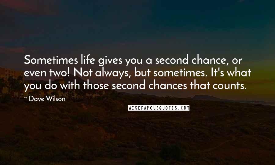 Dave Wilson Quotes: Sometimes life gives you a second chance, or even two! Not always, but sometimes. It's what you do with those second chances that counts.