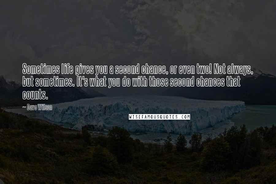 Dave Wilson Quotes: Sometimes life gives you a second chance, or even two! Not always, but sometimes. It's what you do with those second chances that counts.