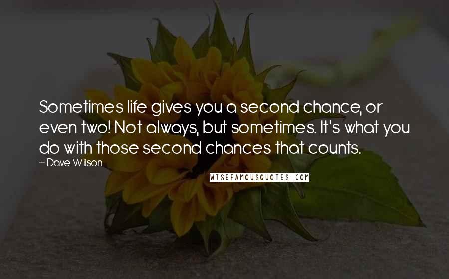 Dave Wilson Quotes: Sometimes life gives you a second chance, or even two! Not always, but sometimes. It's what you do with those second chances that counts.