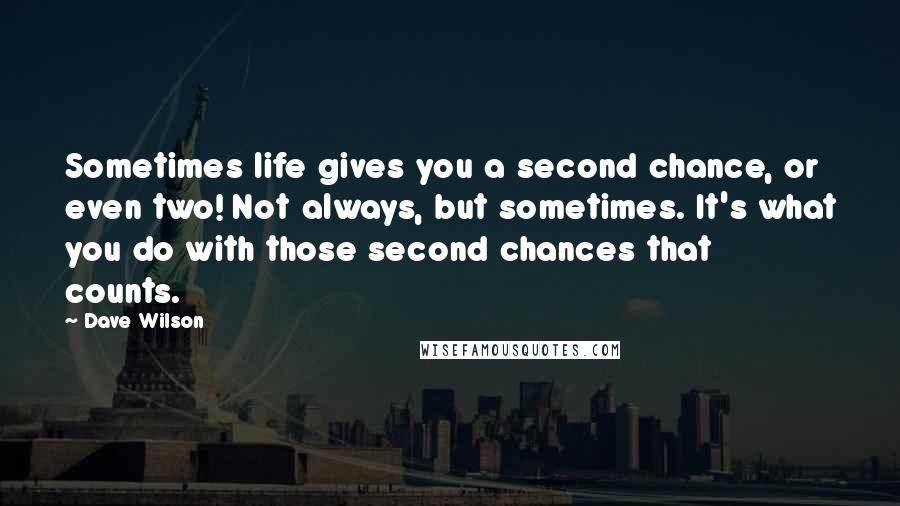 Dave Wilson Quotes: Sometimes life gives you a second chance, or even two! Not always, but sometimes. It's what you do with those second chances that counts.