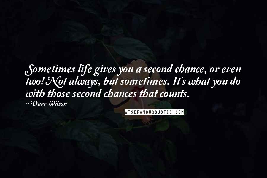 Dave Wilson Quotes: Sometimes life gives you a second chance, or even two! Not always, but sometimes. It's what you do with those second chances that counts.