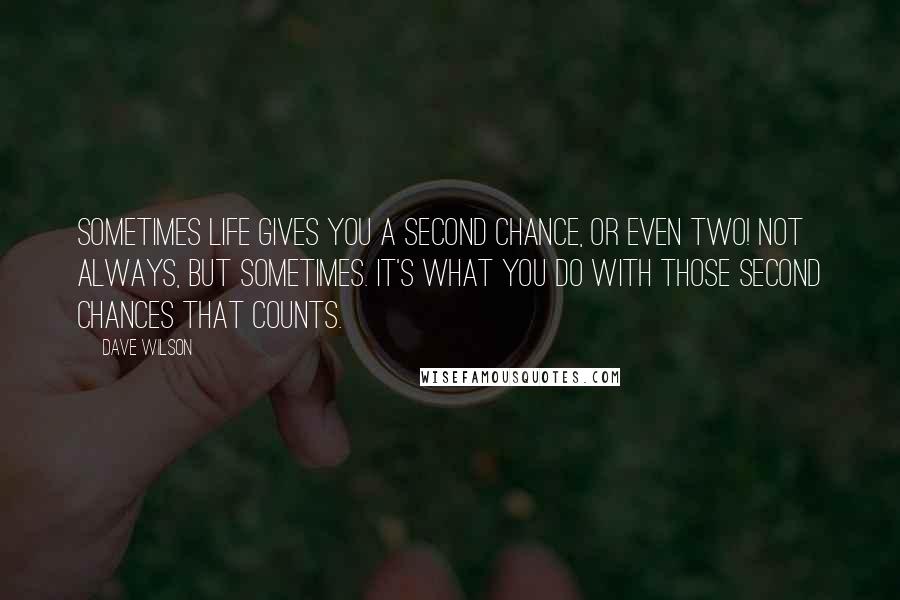 Dave Wilson Quotes: Sometimes life gives you a second chance, or even two! Not always, but sometimes. It's what you do with those second chances that counts.