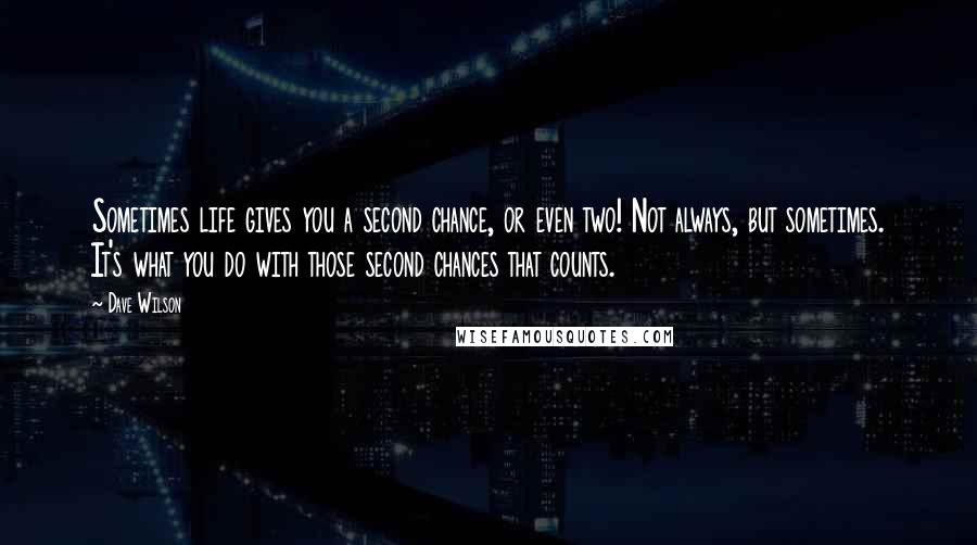 Dave Wilson Quotes: Sometimes life gives you a second chance, or even two! Not always, but sometimes. It's what you do with those second chances that counts.