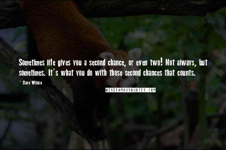 Dave Wilson Quotes: Sometimes life gives you a second chance, or even two! Not always, but sometimes. It's what you do with those second chances that counts.