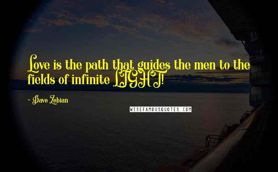 Dave Zebian Quotes: Love is the path that guides the men to the fields of infinite LIGHT!