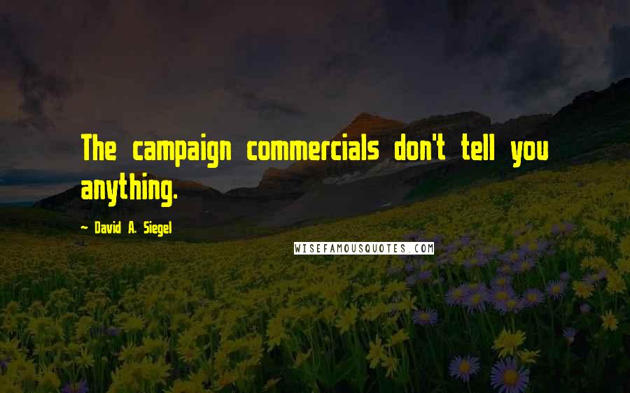 David A. Siegel Quotes: The campaign commercials don't tell you anything.