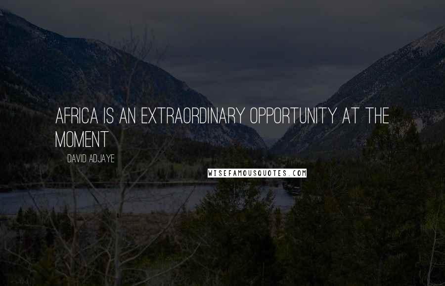 David Adjaye Quotes: Africa is an extraordinary opportunity at the moment