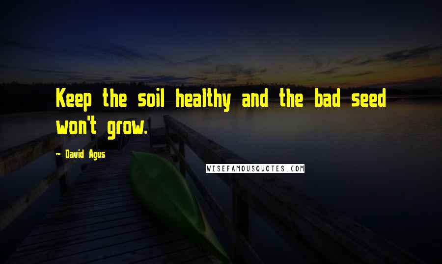 David Agus Quotes: Keep the soil healthy and the bad seed won't grow.