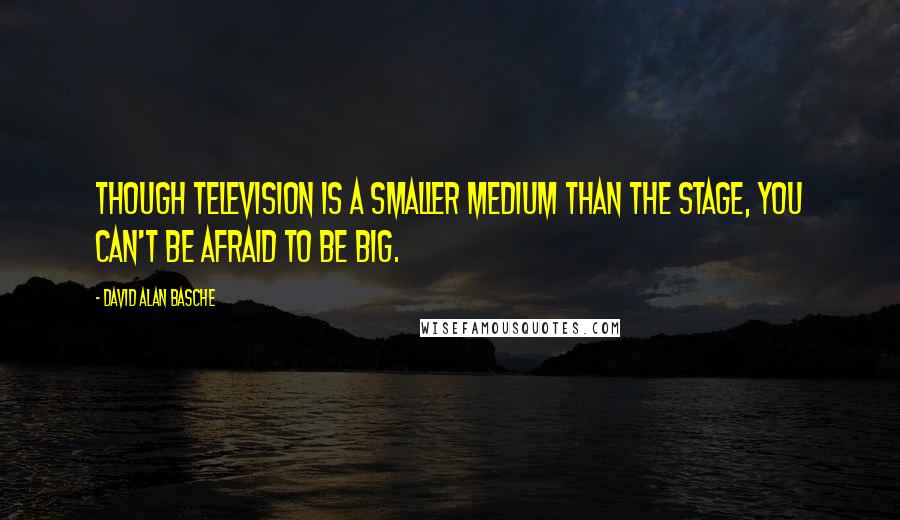 David Alan Basche Quotes: Though television is a smaller medium than the stage, you can't be afraid to be big.