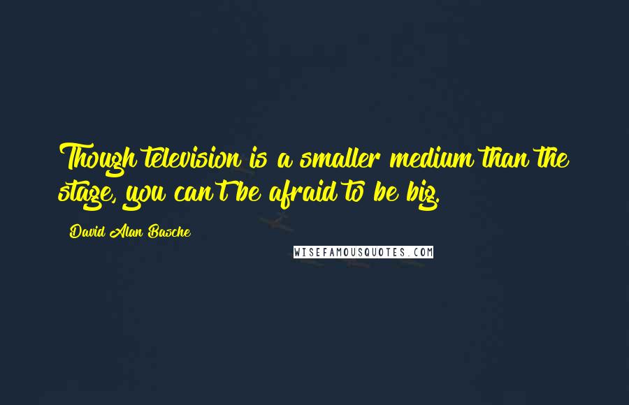 David Alan Basche Quotes: Though television is a smaller medium than the stage, you can't be afraid to be big.