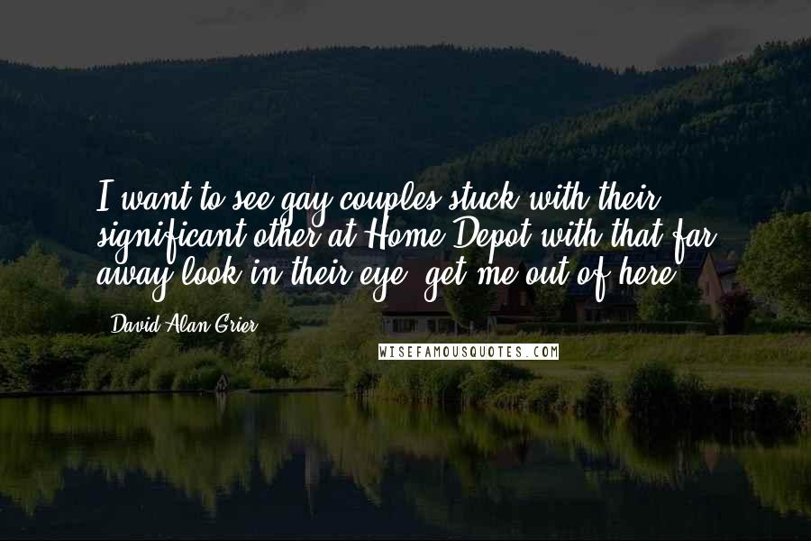 David Alan Grier Quotes: I want to see gay couples stuck with their significant other at Home Depot with that far away look in their eye, get me out of here.