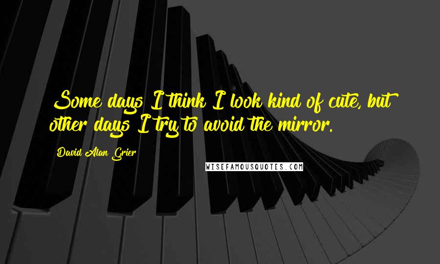 David Alan Grier Quotes: Some days I think I look kind of cute, but other days I try to avoid the mirror.