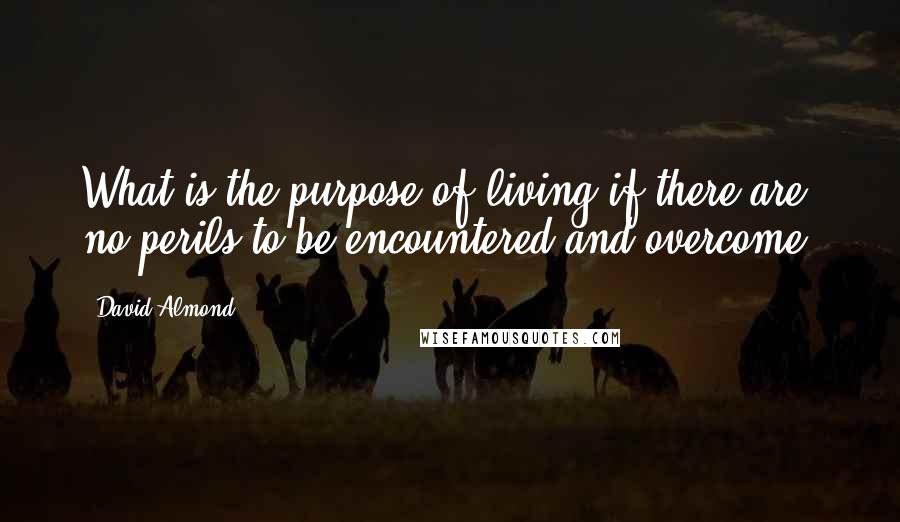 David Almond Quotes: What is the purpose of living if there are no perils to be encountered and overcome?