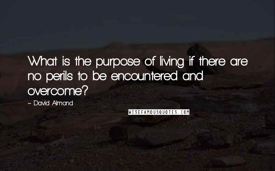 David Almond Quotes: What is the purpose of living if there are no perils to be encountered and overcome?