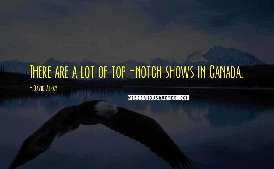 David Alpay Quotes: There are a lot of top-notch shows in Canada.
