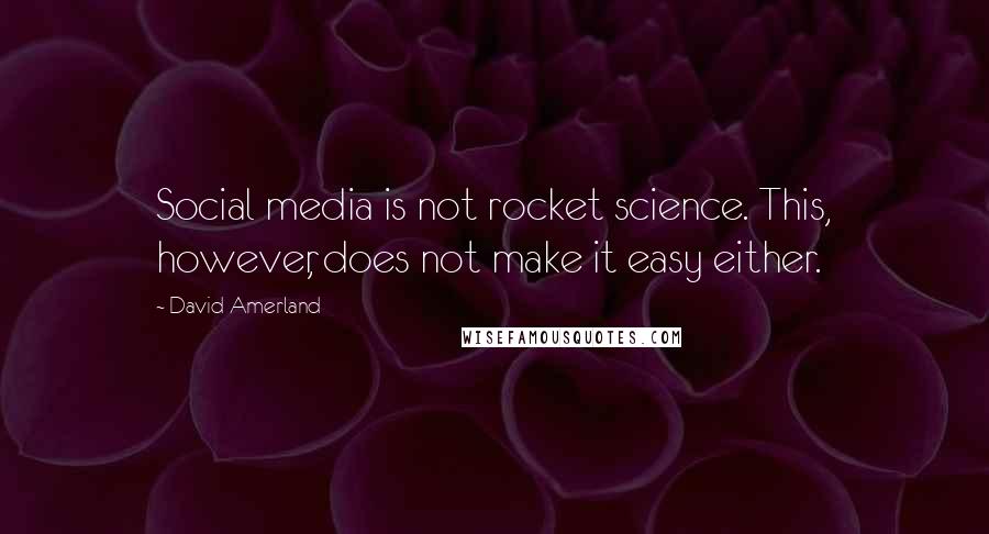 David Amerland Quotes: Social media is not rocket science. This, however, does not make it easy either.