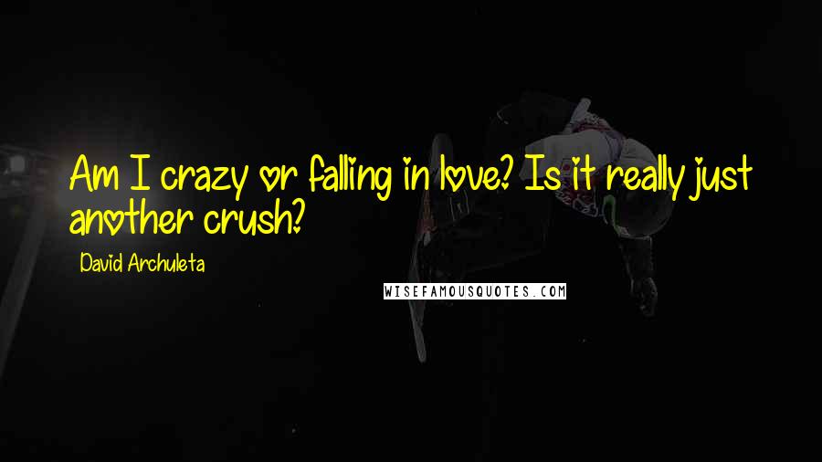 David Archuleta Quotes: Am I crazy or falling in love? Is it really just another crush?