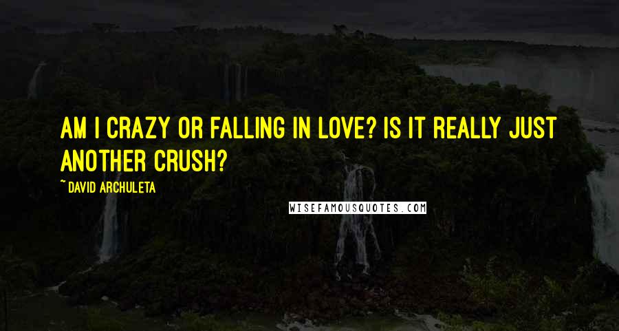 David Archuleta Quotes: Am I crazy or falling in love? Is it really just another crush?