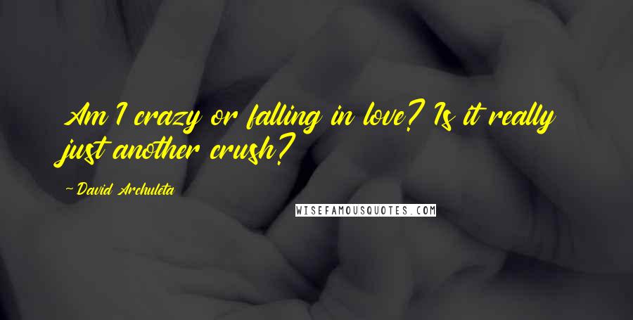 David Archuleta Quotes: Am I crazy or falling in love? Is it really just another crush?