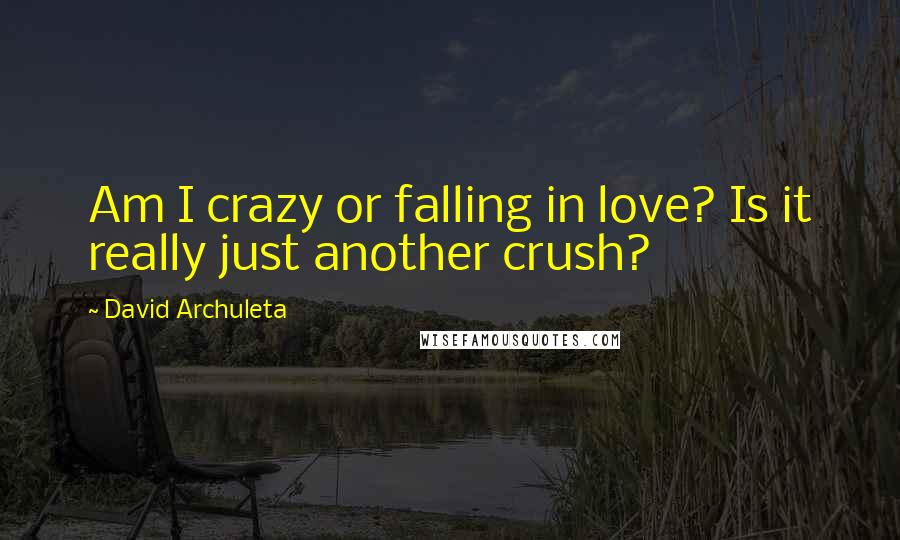 David Archuleta Quotes: Am I crazy or falling in love? Is it really just another crush?