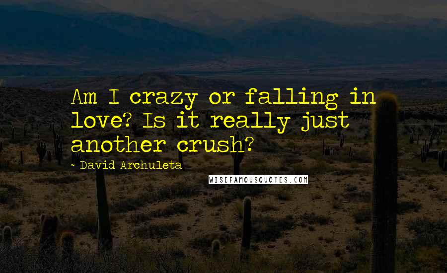 David Archuleta Quotes: Am I crazy or falling in love? Is it really just another crush?