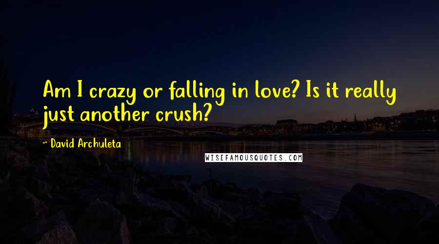 David Archuleta Quotes: Am I crazy or falling in love? Is it really just another crush?