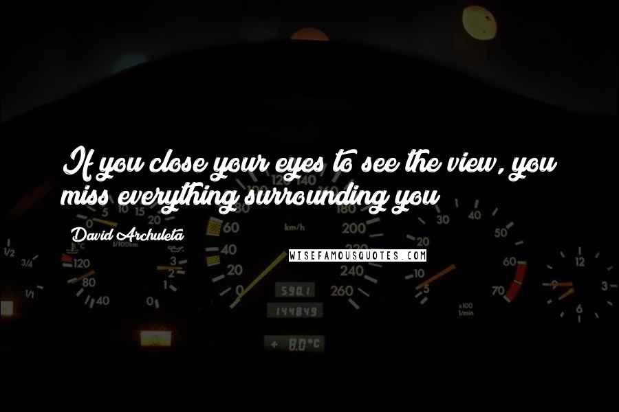 David Archuleta Quotes: If you close your eyes to see the view, you miss everything surrounding you