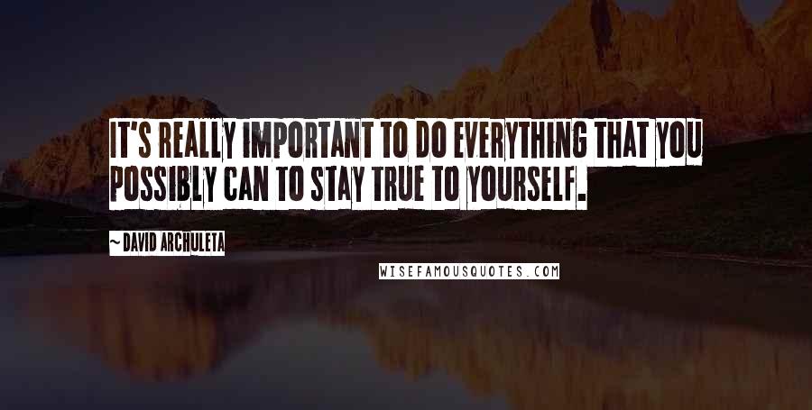 David Archuleta Quotes: It's really important to do everything that you possibly can to stay true to yourself.