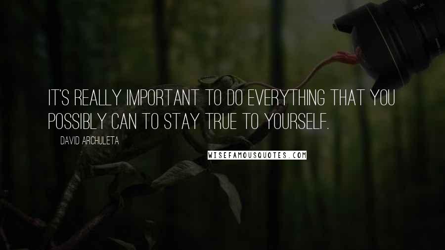 David Archuleta Quotes: It's really important to do everything that you possibly can to stay true to yourself.