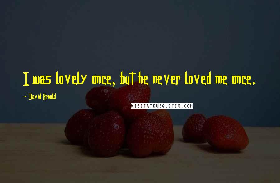 David Arnold Quotes: I was lovely once, but he never loved me once.