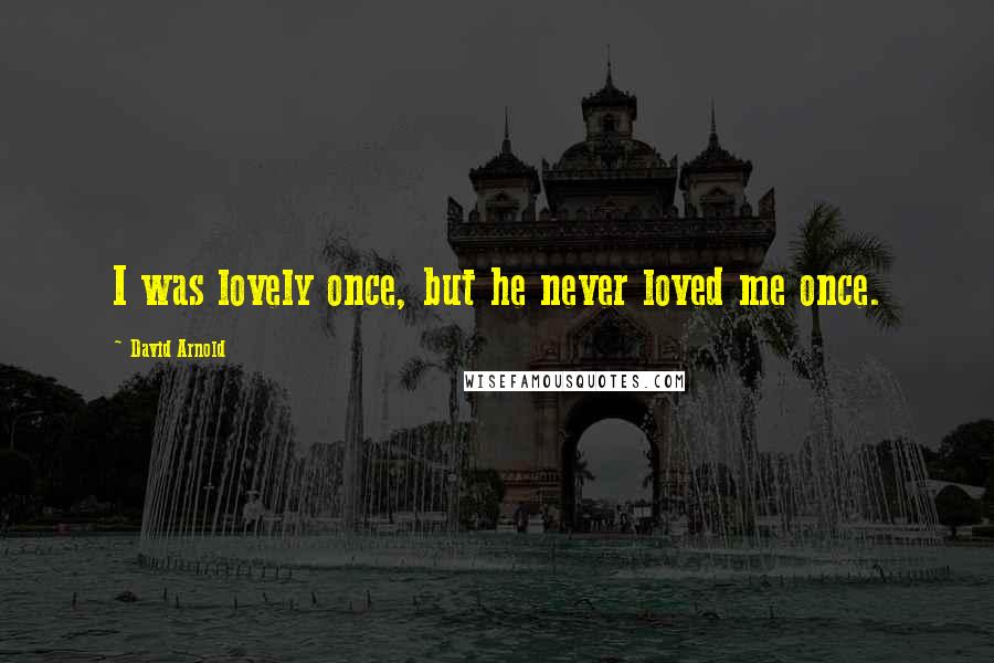 David Arnold Quotes: I was lovely once, but he never loved me once.