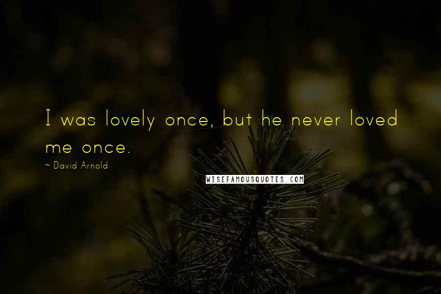 David Arnold Quotes: I was lovely once, but he never loved me once.