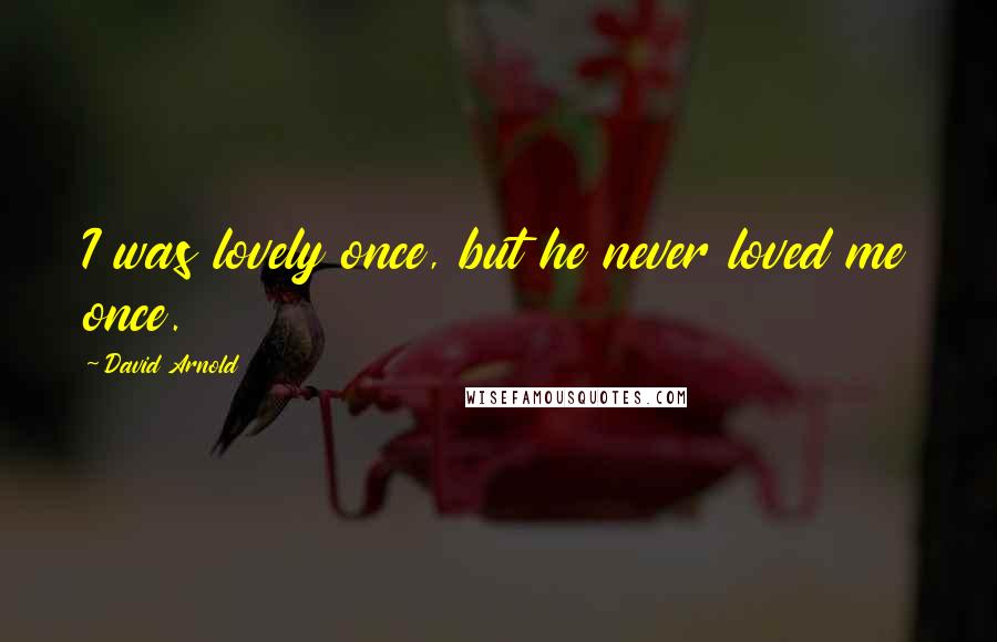 David Arnold Quotes: I was lovely once, but he never loved me once.