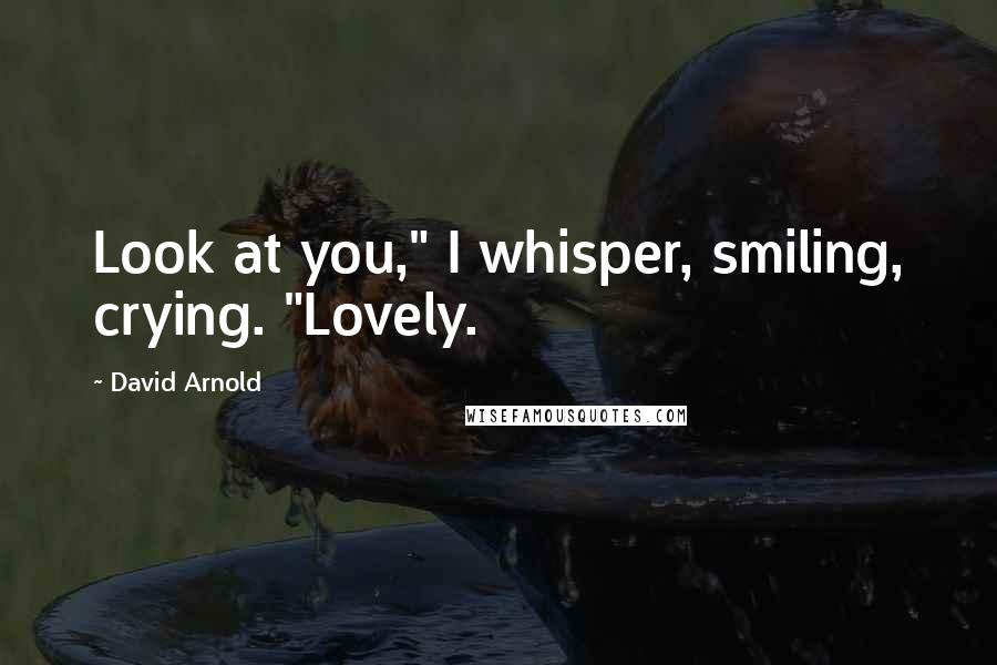 David Arnold Quotes: Look at you," I whisper, smiling, crying. "Lovely.
