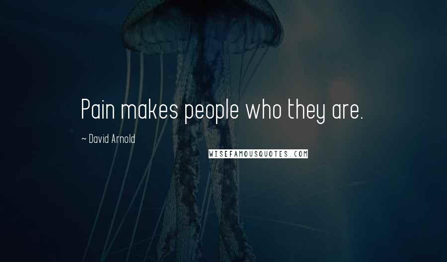 David Arnold Quotes: Pain makes people who they are.