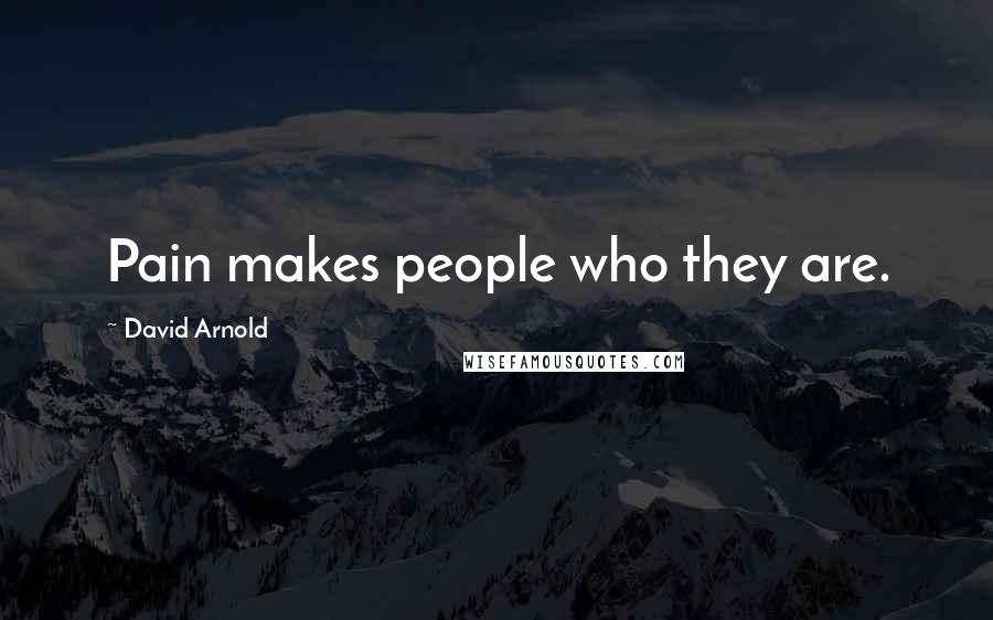 David Arnold Quotes: Pain makes people who they are.