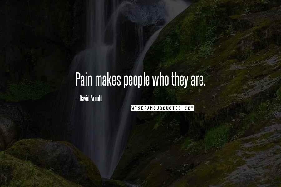 David Arnold Quotes: Pain makes people who they are.