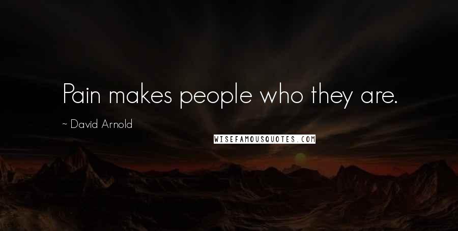 David Arnold Quotes: Pain makes people who they are.