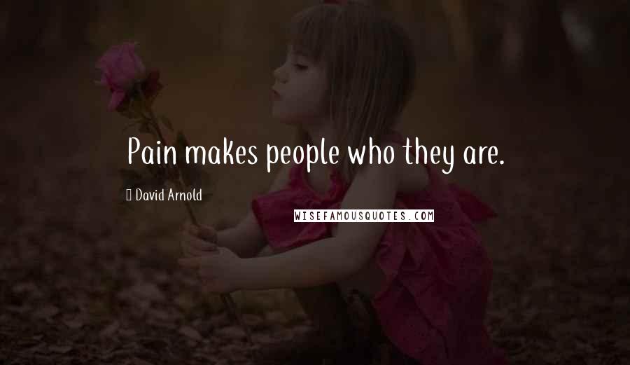David Arnold Quotes: Pain makes people who they are.