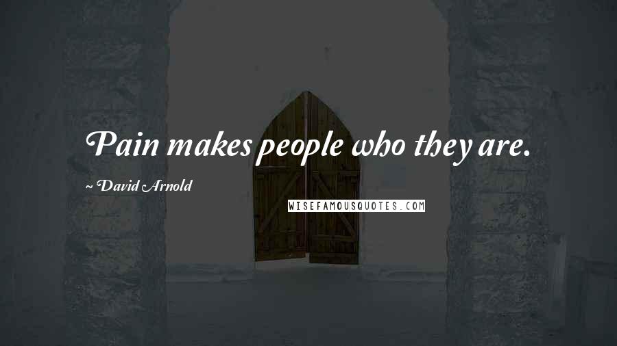 David Arnold Quotes: Pain makes people who they are.