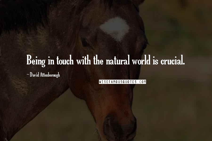 David Attenborough Quotes: Being in touch with the natural world is crucial.